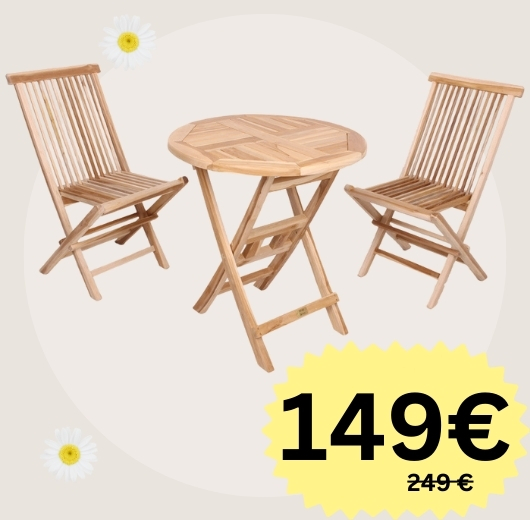 Andalucia Balcony Set | Small Balcony Set | Teak | Outdoor Furniture Spain